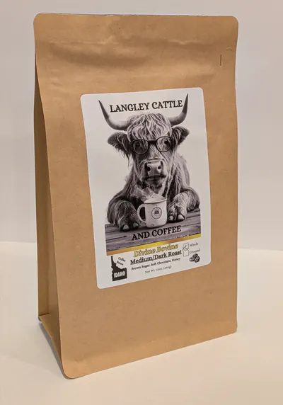 Home 4 Divine Bovine – Medium/Dark Roast – Brown Sugar, Soft Chocolate, Honey
