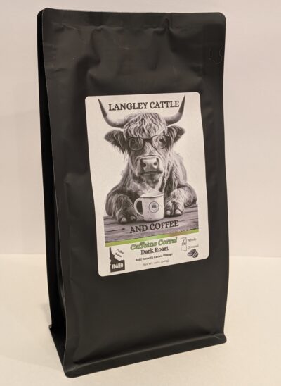 Home 2 Caffeine Corral – Dark Roast – Bold Smooth Cacao, Orange.