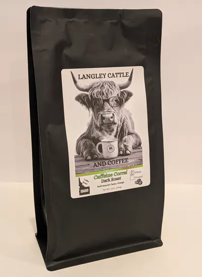 Home 2 Caffeine Corral – Dark Roast – Bold Smooth Cacao, Orange.
